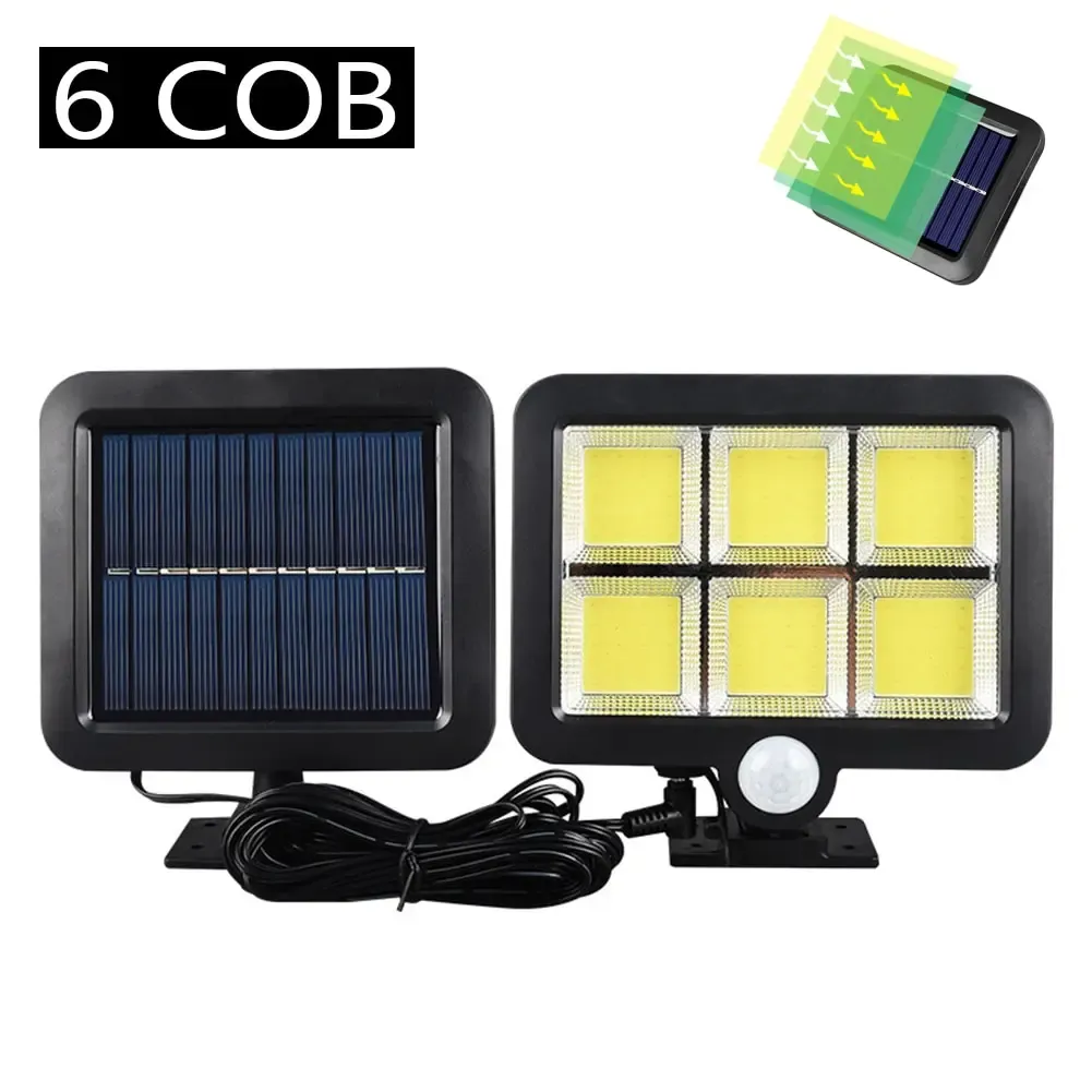 Lampe solaire d'extérieur à détecteur de mouvement rechargeable 1/4/6 COB, éclairage mural étanche pour jardin, rue et porche 9