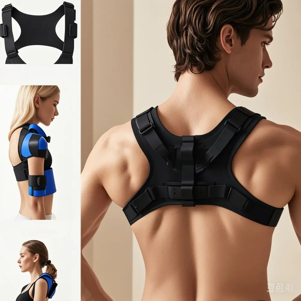 Orthèse de soutien dorsal respirante et réglable, correcteur de posture pour homme et femme 2