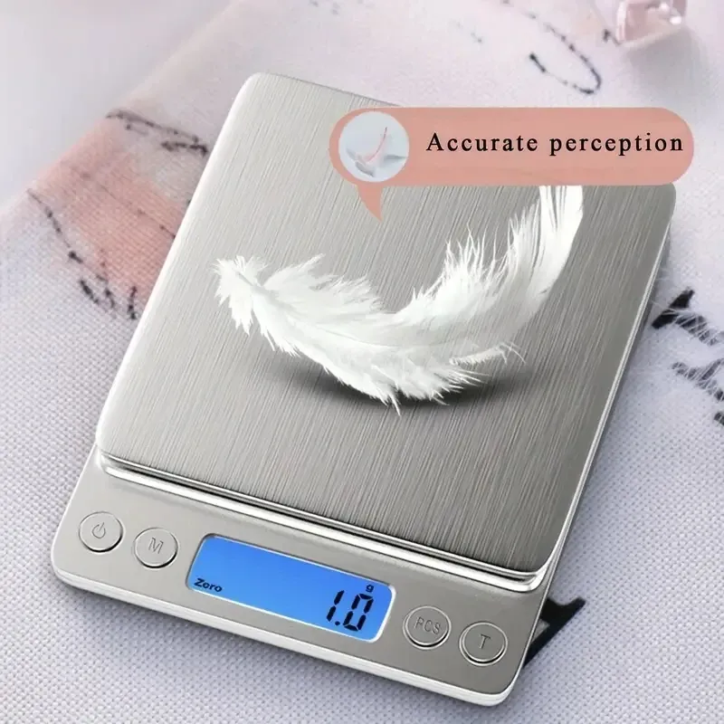 Balance de cuisine numérique AccuWeight en acier inoxydable avec écran LCD - Image 1