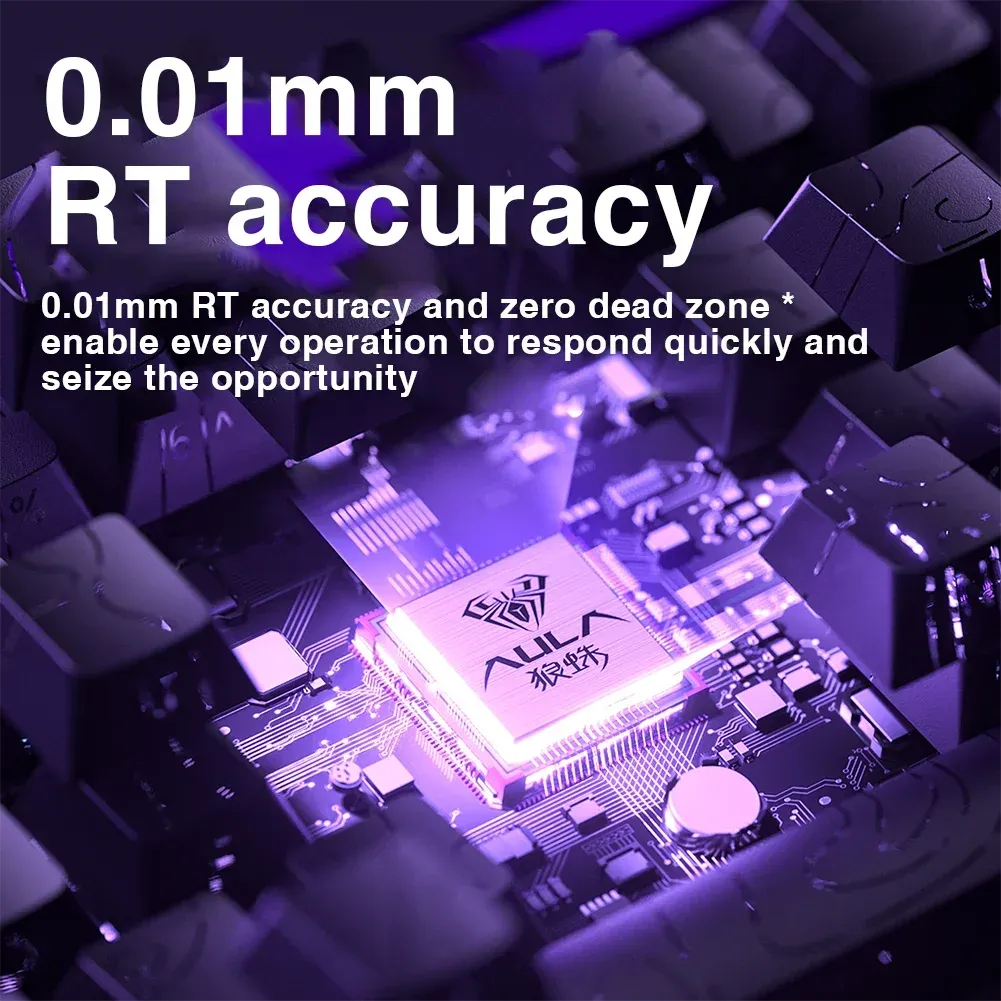 AULA HERO 68HE Clavier de jeu magnétique, interrupteurs magnétiques, rétroéclairage RVB, déclenchement rapide, taux de scrutation 8K, connexion filaire, clavier Esports personnalisable 3