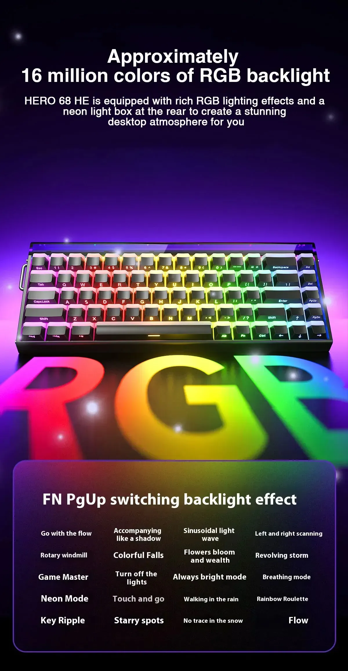 Clavier AULA HERO 68HE, présentation complète