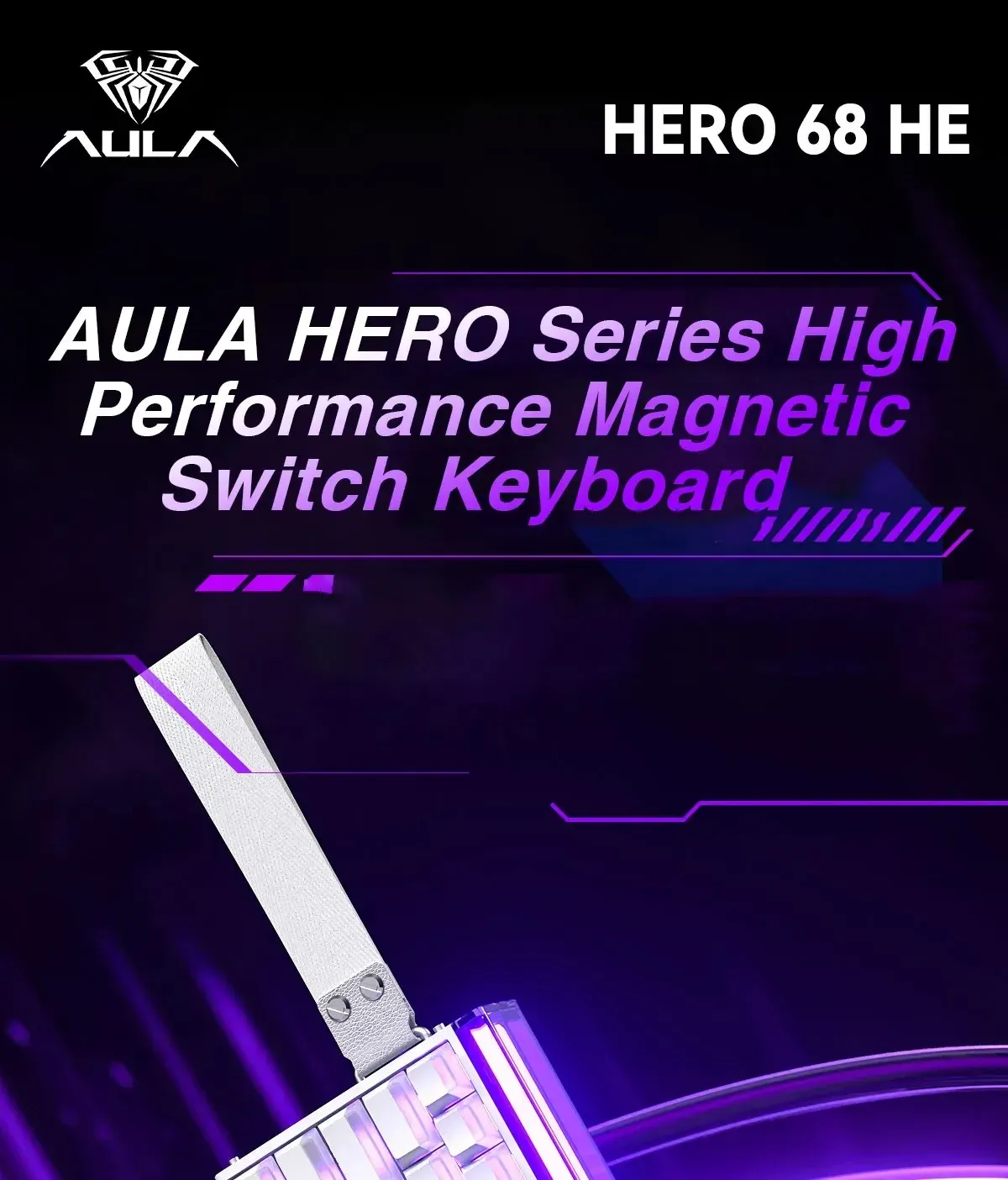 Détail des interrupteurs magnétiques du clavier AULA HERO 68HE