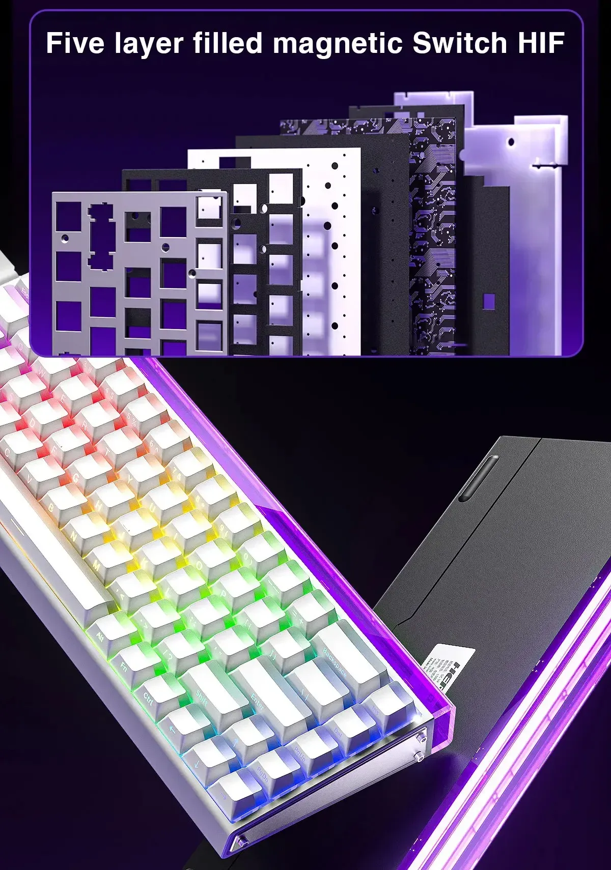 Design du clavier gaming AULA HERO 68HE