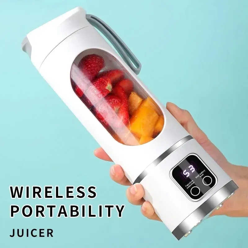 Presse-fruits portable rechargeable par USB, 450 ml, 10 lames, 3 vitesses 4