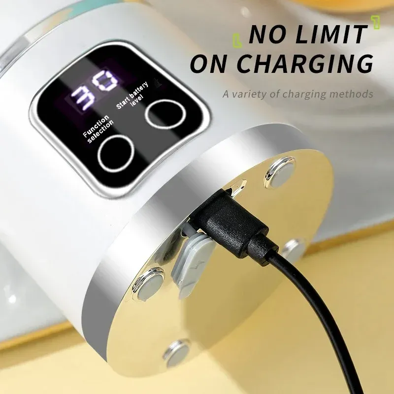 Presse-fruits portable rechargeable par USB, 450 ml, 10 lames, 3 vitesses 5