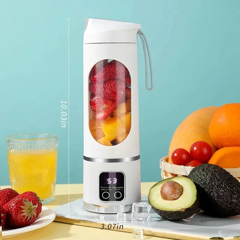 Presse-fruits portable rechargeable par USB, 450 ml, 10 lames, 3 vitesses 6