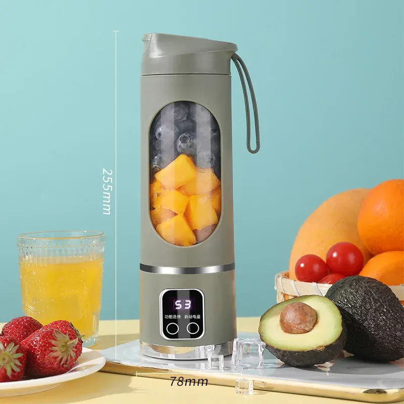 Presse-fruits portable rechargeable par USB, 450 ml, 10 lames, 3 vitesses 7