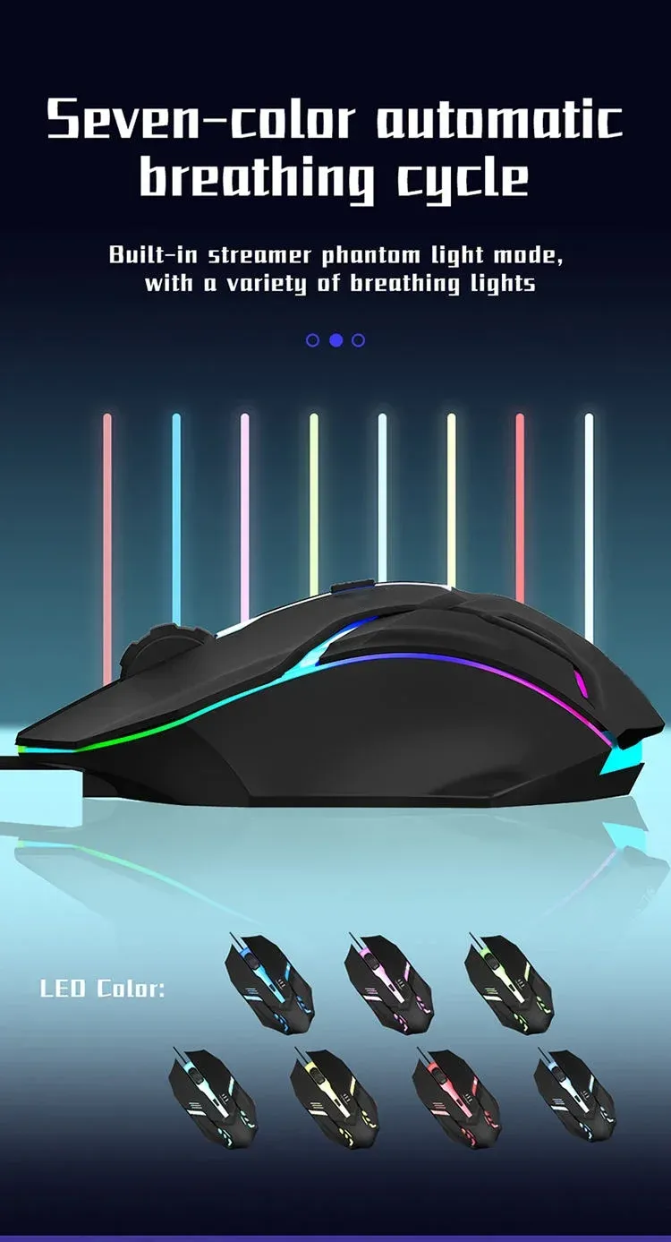 Souris de jeu avec rétroéclairage RVB
