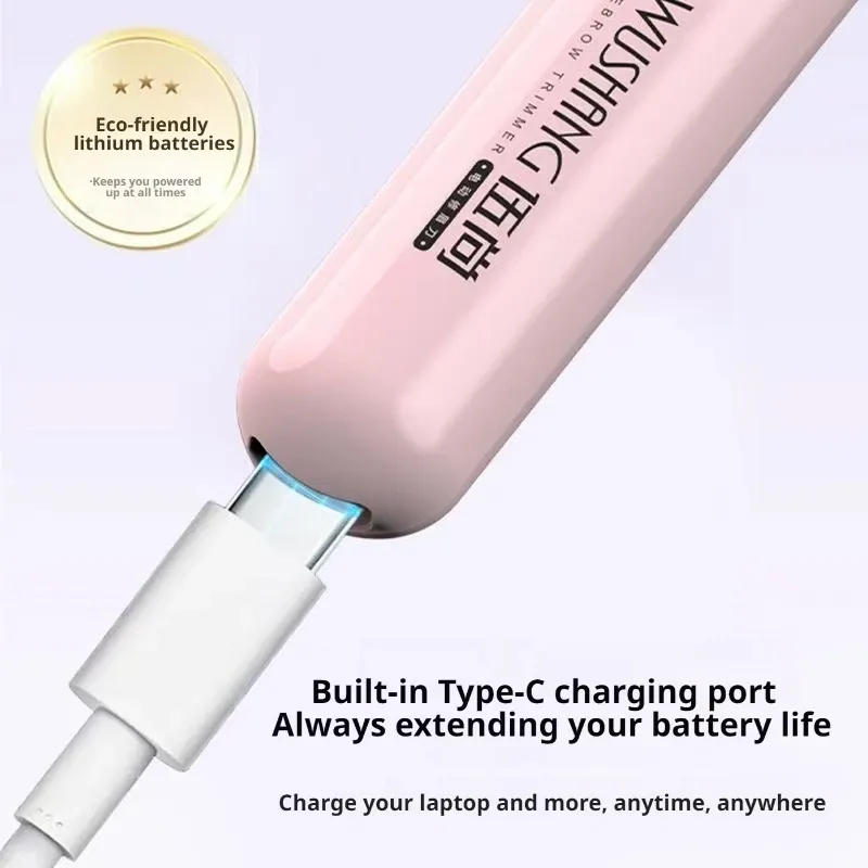 Tondeuse à sourcils électrique, rasoir de façonnage des sourcils portable avec tête de coupe double, design lavable 5