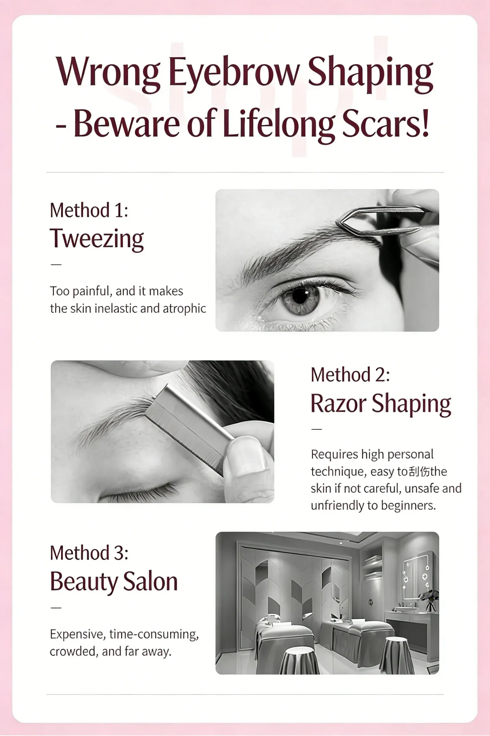 Tondeuse à sourcils en situation d'utilisation
