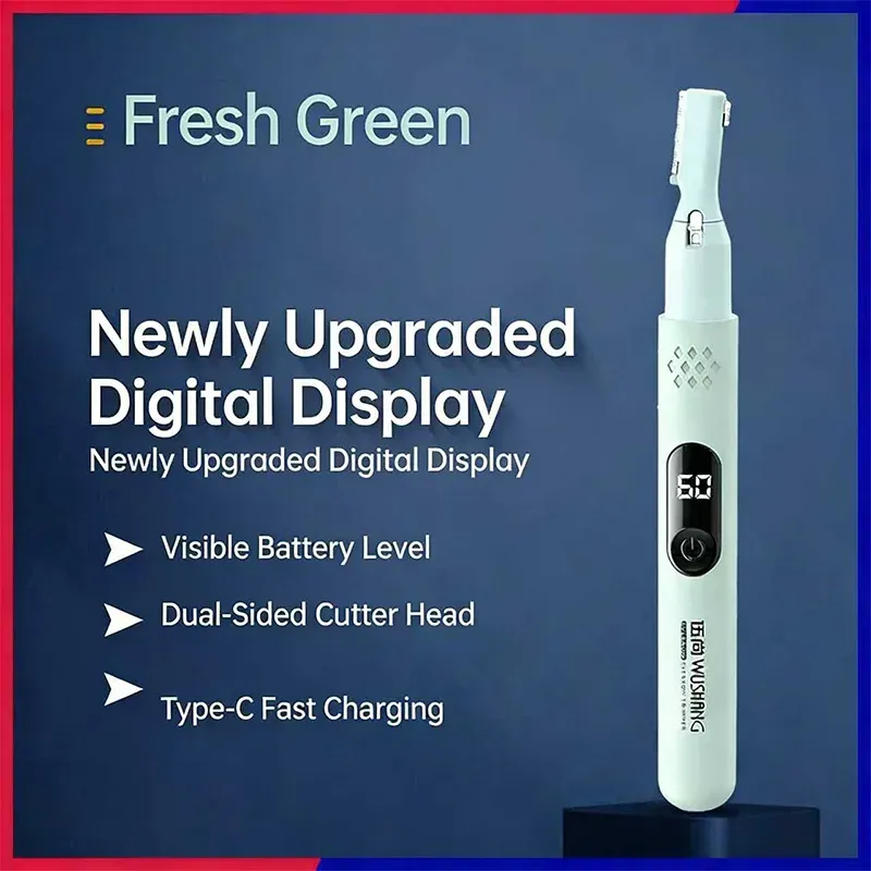 Tondeuse à sourcils électrique, rasoir de façonnage des sourcils portable avec tête de coupe double, design lavable 7