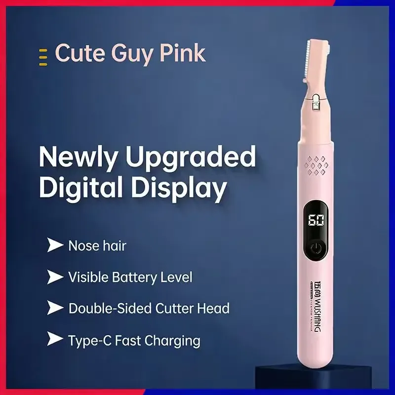 Tondeuse à sourcils électrique, rasoir de façonnage des sourcils portable avec tête de coupe double, design lavable 10