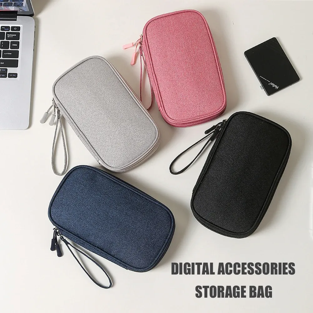 Sac de rangement de voyage pour câbles, sac de rangement USB pour chargeurs et câbles de données, étui de transport portable étanche, sac de rangement multicouche 2