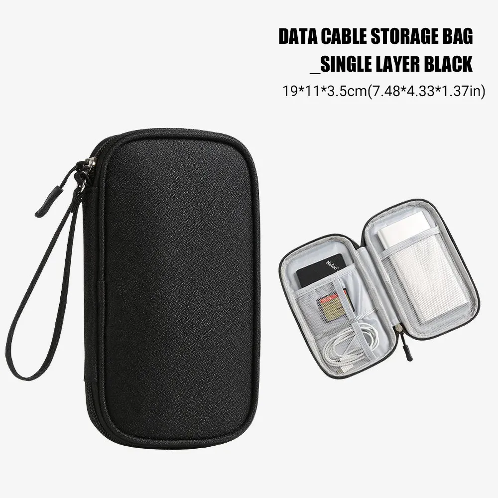 Sac de rangement de voyage pour câbles, sac de rangement USB pour chargeurs et câbles de données, étui de transport portable étanche, sac de rangement multicouche 12