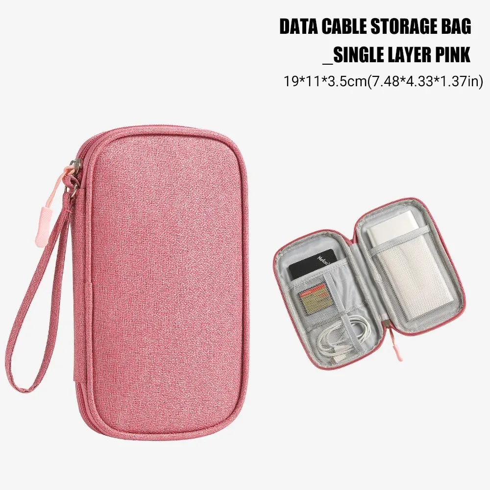 Sac de rangement de voyage pour câbles, sac de rangement USB pour chargeurs et câbles de données, étui de transport portable étanche, sac de rangement multicouche 11