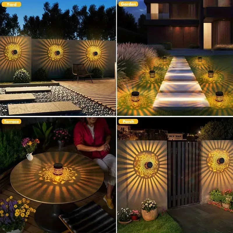 Lampe murale Mandala sur une clôture