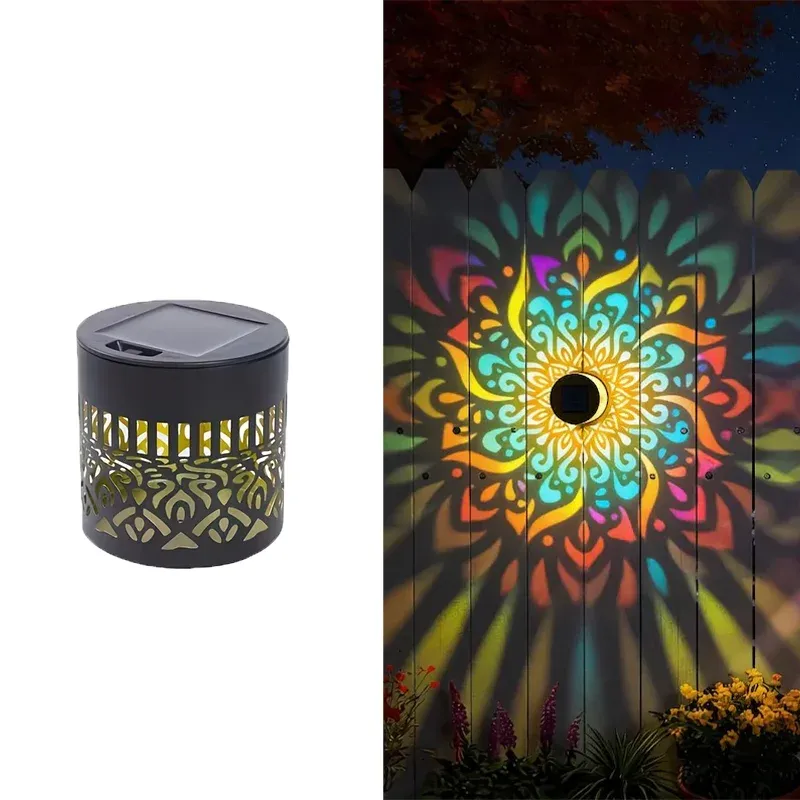 Applique murale solaire Mandala, éclairage LED étanche pour clôture, jardin, pelouse, véranda, couloir, cour et décoration murale 8