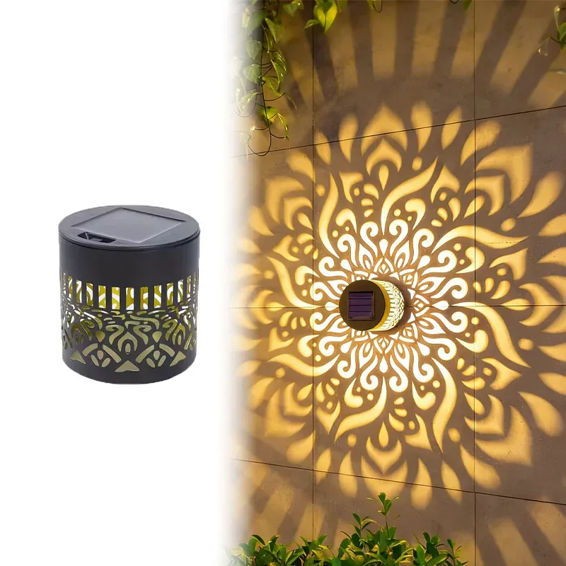 Applique murale solaire Mandala, éclairage LED étanche pour clôture, jardin, pelouse, véranda, couloir, cour et décoration murale 7