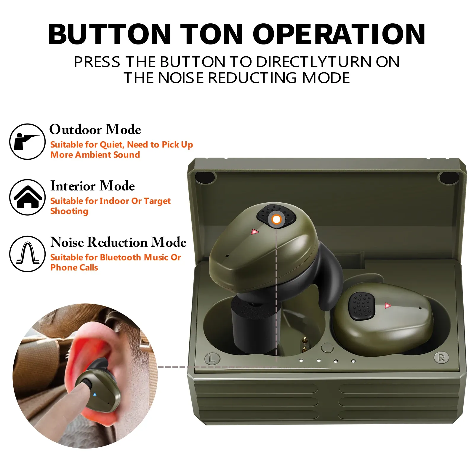Casque de tir électronique Bluetooth 5.3 avec micro, réduction de bruit et bouchons d'oreille intra-auriculaires 6