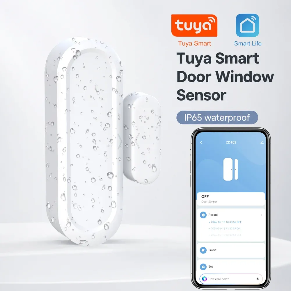 Détecteur magnétique de porte et de fenêtre Tuya WiFi, vue d'ensemble