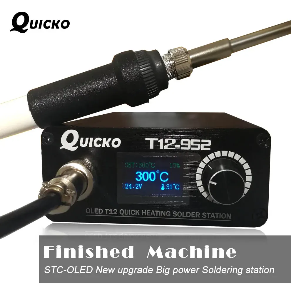Station de soudage T12 à chauffage rapide, fer à souder électronique numérique T12-952 QUICKO, écran OLED STC T12 - Image 1