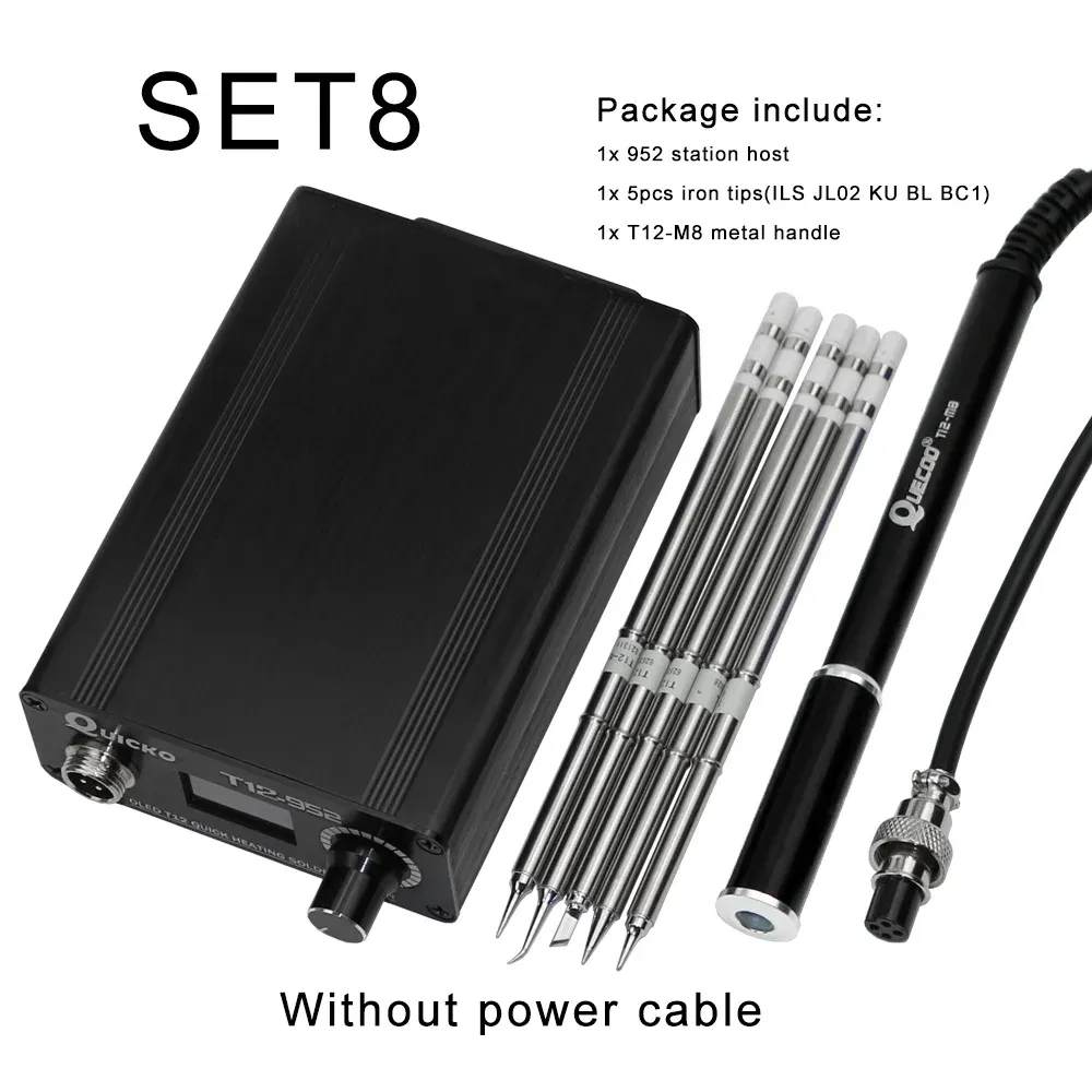 Station de soudage T12 à chauffage rapide, fer à souder électronique numérique T12-952 QUICKO, écran OLED STC T12 11