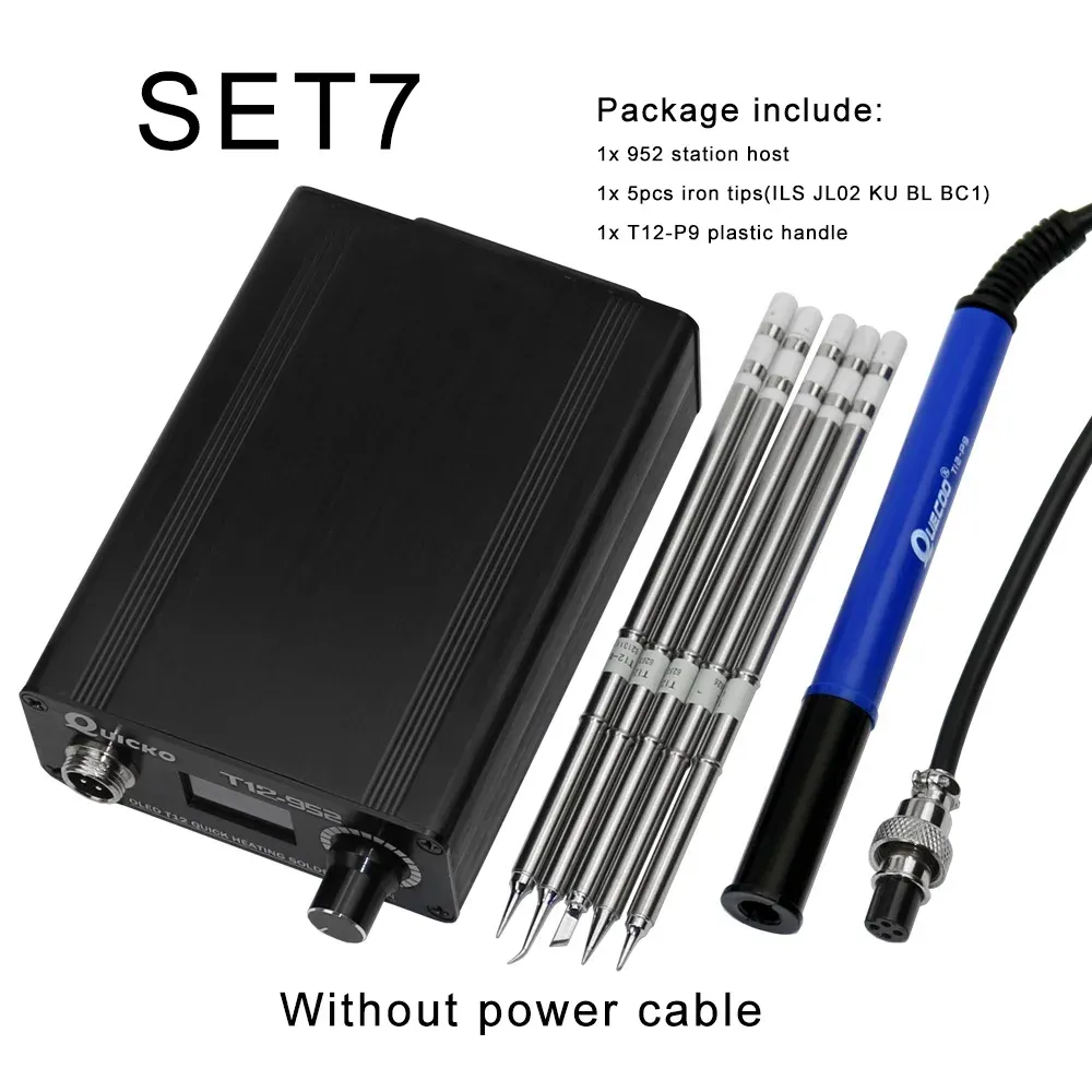 Station de soudage T12 à chauffage rapide, fer à souder électronique numérique T12-952 QUICKO, écran OLED STC T12 12