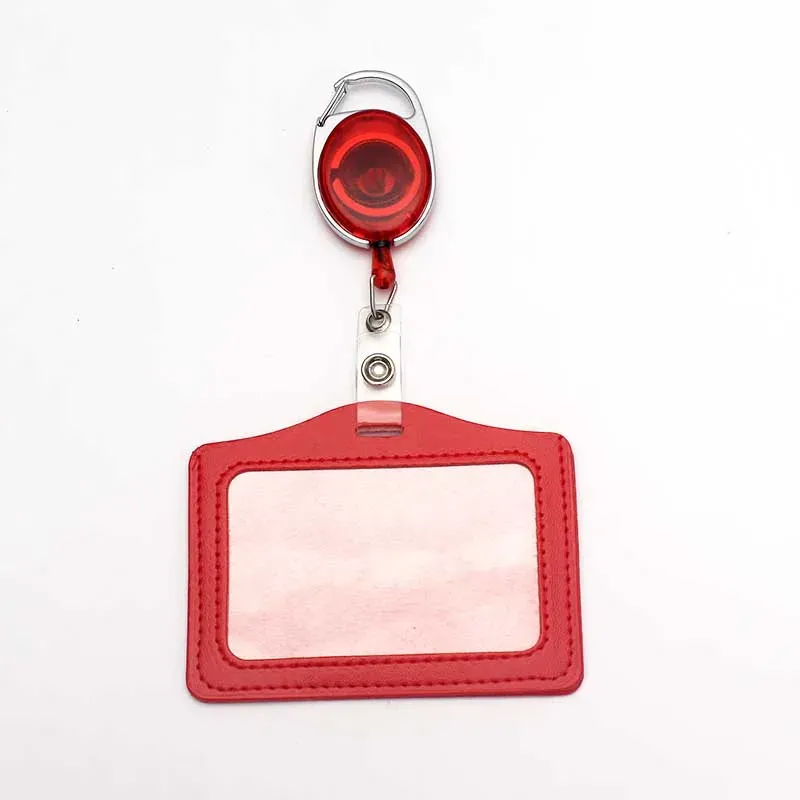 Enrouleur de badge rétractable noir en ABS avec cordon en PU, pour étudiants, infirmiers et infirmières, et salons professionnels 23