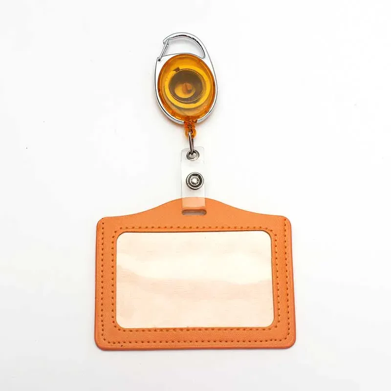 Enrouleur de badge rétractable noir en ABS avec cordon en PU, pour étudiants, infirmiers et infirmières, et salons professionnels 19
