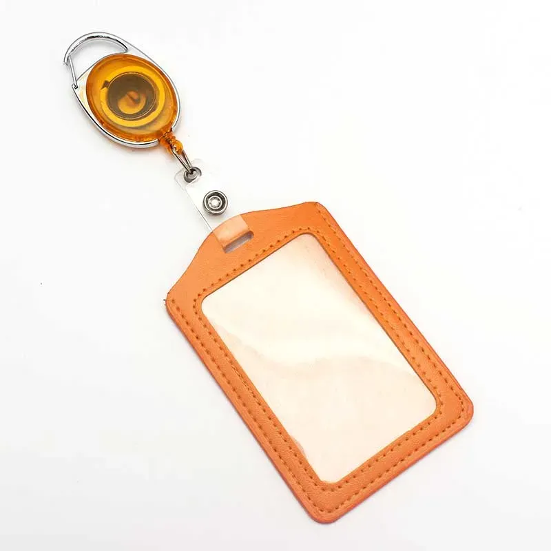 Enrouleur de badge rétractable noir en ABS avec cordon en PU, pour étudiants, infirmiers et infirmières, et salons professionnels 18