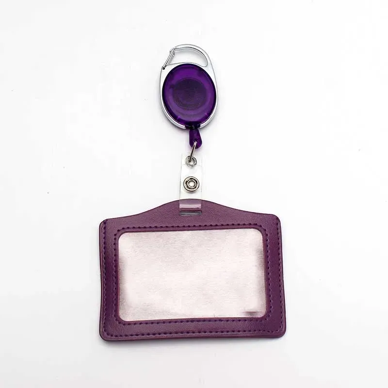 Enrouleur de badge rétractable noir en ABS avec cordon en PU, pour étudiants, infirmiers et infirmières, et salons professionnels 21