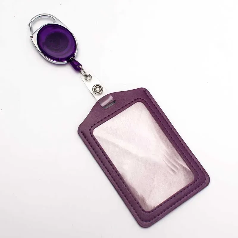 Enrouleur de badge rétractable noir en ABS avec cordon en PU, pour étudiants, infirmiers et infirmières, et salons professionnels 20