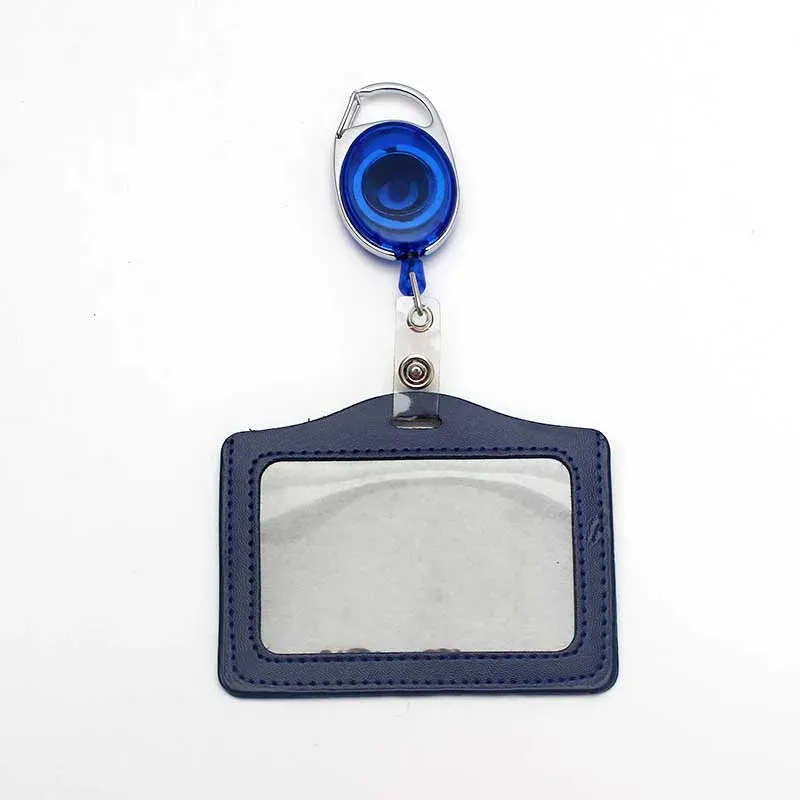 Enrouleur de badge rétractable noir en ABS avec cordon en PU, pour étudiants, infirmiers et infirmières, et salons professionnels 12