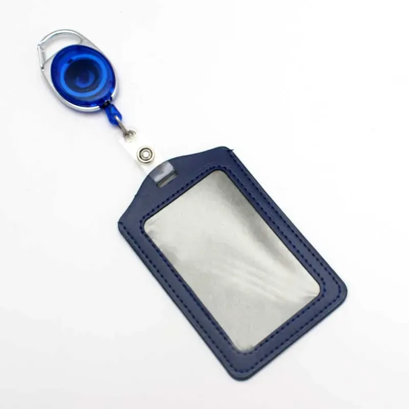 Enrouleur de badge rétractable noir en ABS avec cordon en PU, pour étudiants, infirmiers et infirmières, et salons professionnels 11