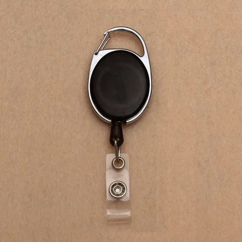 Enrouleur de badge rétractable noir en ABS avec cordon en PU, pour étudiants, infirmiers et infirmières, et salons professionnels 15