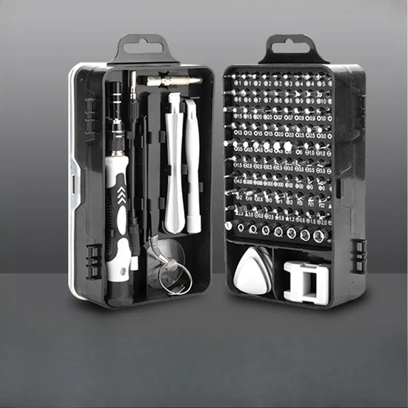 Kit de précision 115 pièces pour la réparation de montres, ordinateurs et téléphones portables, avec tournevis et embouts Torx