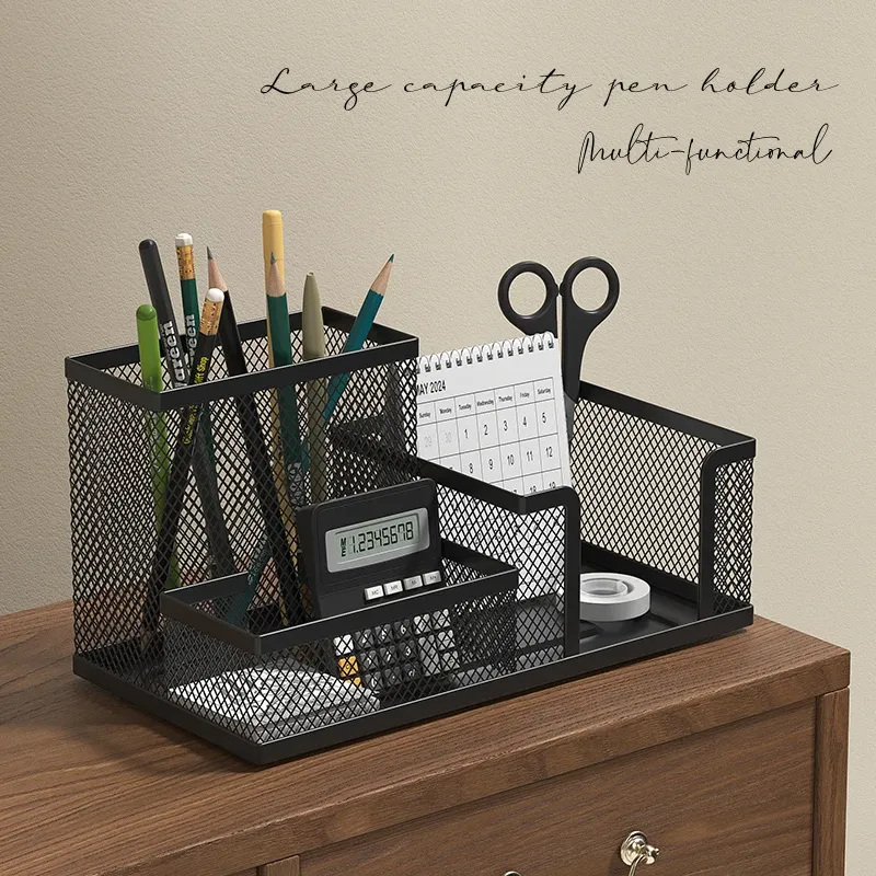 Organisateur de bureau en maille, caddie pour fournitures de bureau avec porte-crayons et paniers de rangement pour accessoires de bureau, 3 compartiments, noir

Wait, that's the original text. Here is the translation:

Organisateur de bureau en maille, chariot pour fournitures de bureau avec porte-crayons et paniers de rangement pour accessoires, 3 compartiments, noir 2