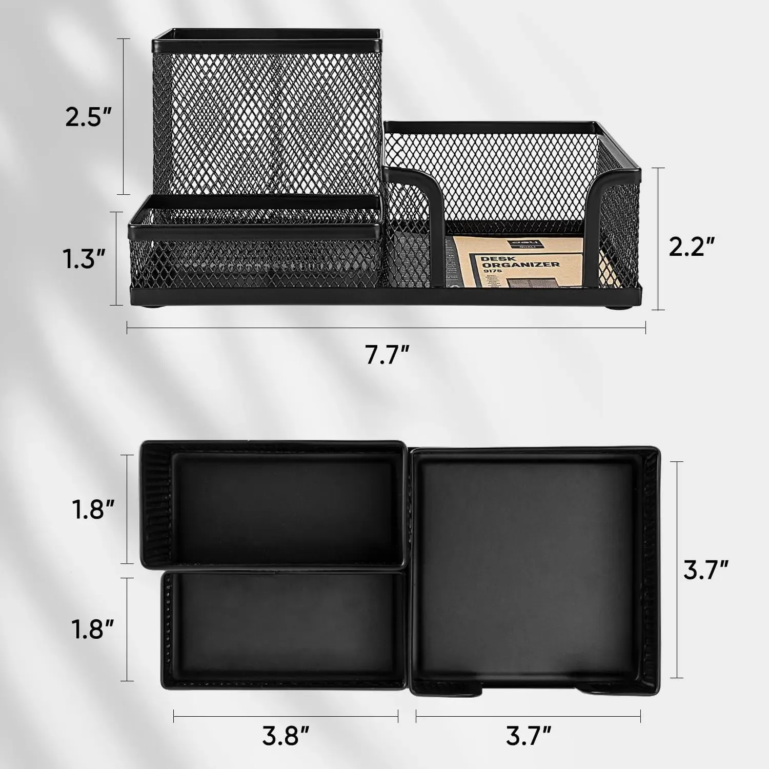 Organisateur de bureau en maille, caddie pour fournitures de bureau avec porte-crayons et paniers de rangement pour accessoires de bureau, 3 compartiments, noir

Wait, that's the original text. Here is the translation:

Organisateur de bureau en maille, chariot pour fournitures de bureau avec porte-crayons et paniers de rangement pour accessoires, 3 compartiments, noir 6