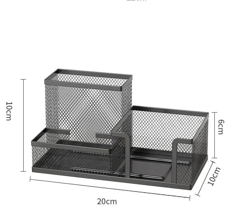 Organisateur de bureau en maille noire