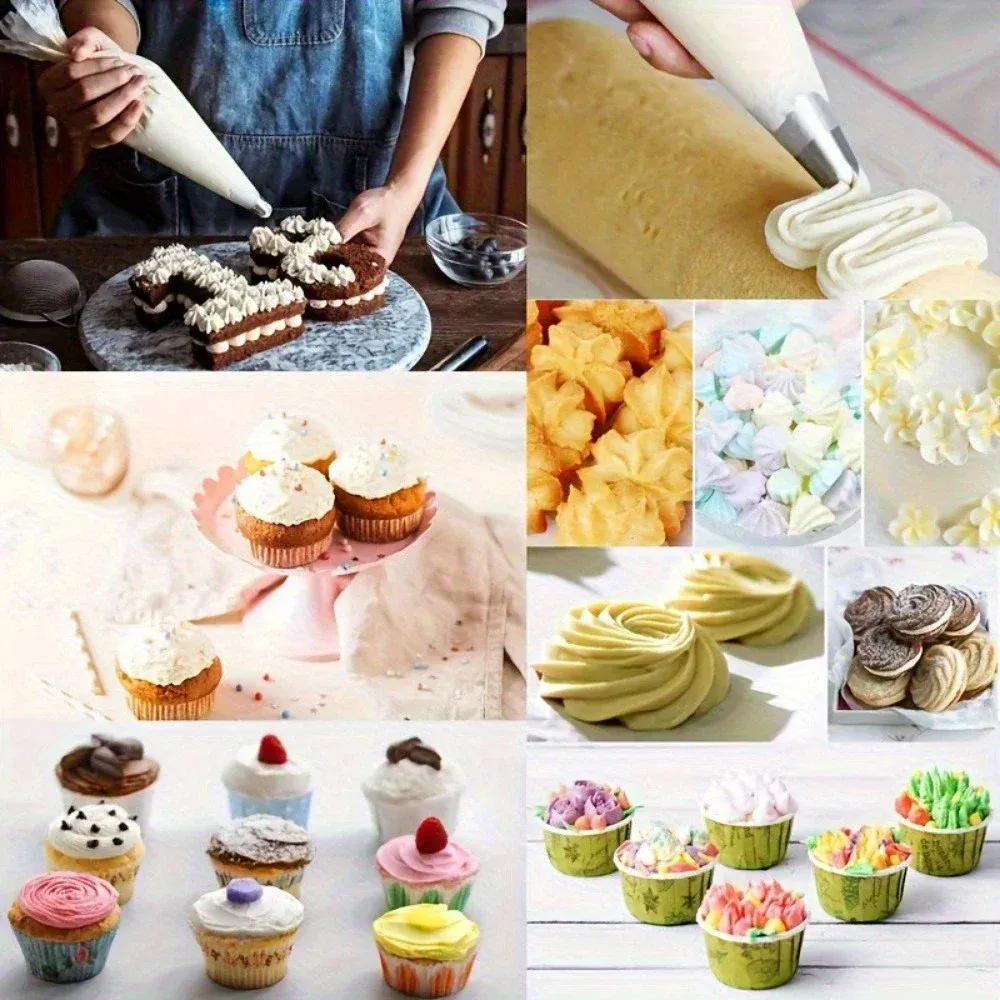 Sacs à poche jetables, lot de 100, résistants et anti-fuite, pour la décoration de gâteaux, la pâtisserie et le glaçage, durables et sans danger pour les aliments 5