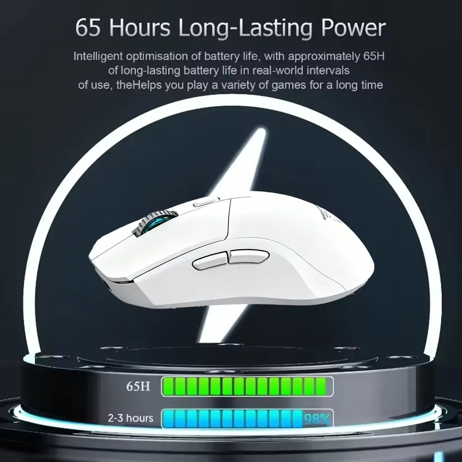 Souris sans fil X11 Bluetooth 3 modes avec écran tactile, station de charge magnétique et fonction macro, ultra-légère 4