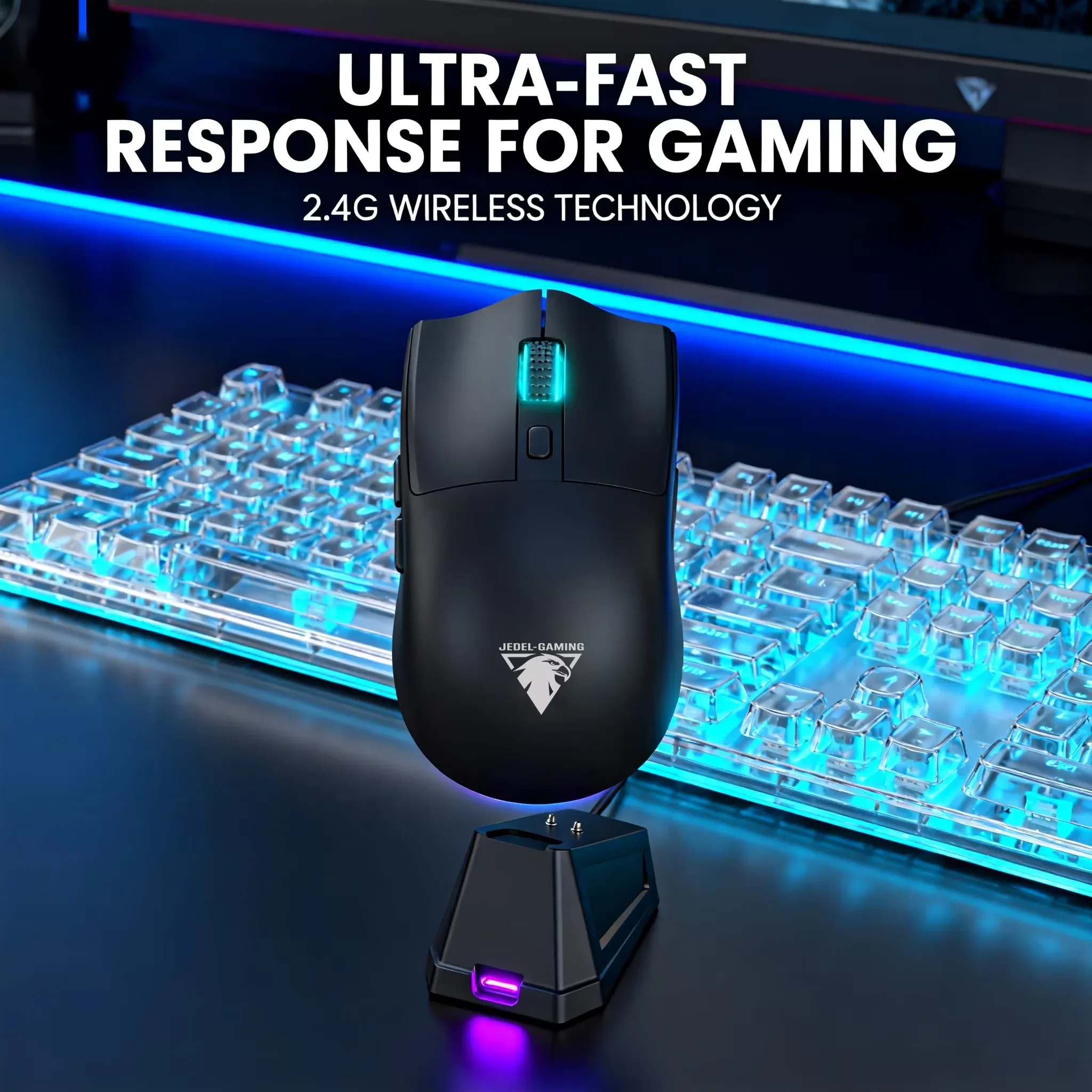 Souris sans fil X11 Bluetooth 3 modes avec écran tactile, station de charge magnétique et fonction macro, ultra-légère 6
