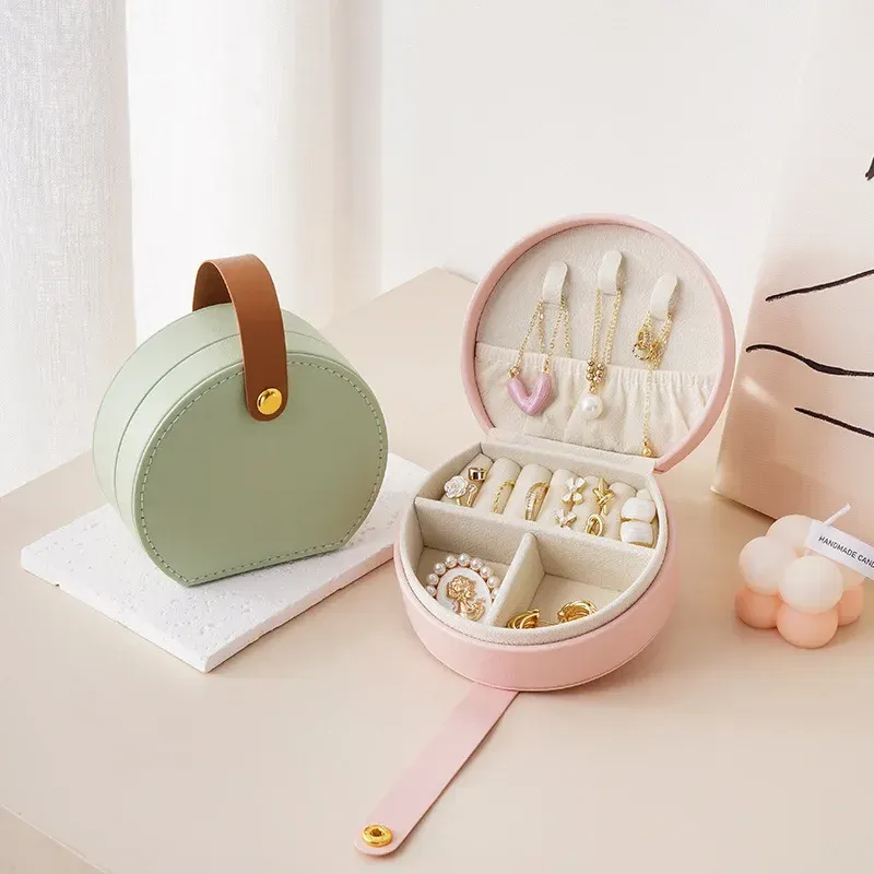 Mini organisateur à bijoux de voyage en cuir