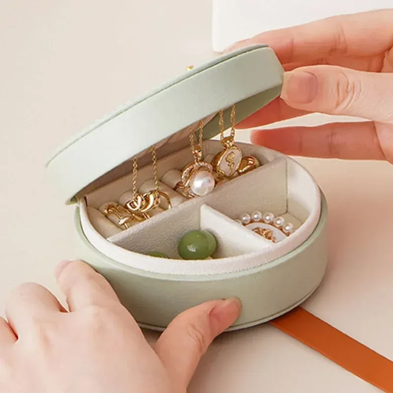 Mini organisateur à bijoux de voyage en cuir 6