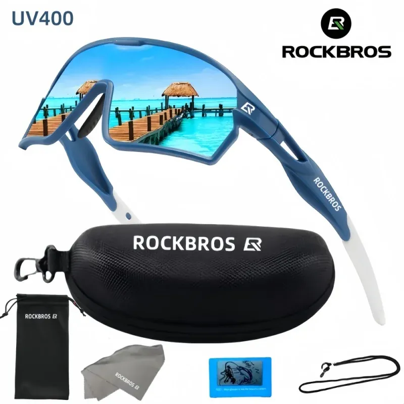 Lunettes de cyclisme polarisées ROCKBROS pour VTT et vélo de route, protection UV400, légères, unisexe - Image 1