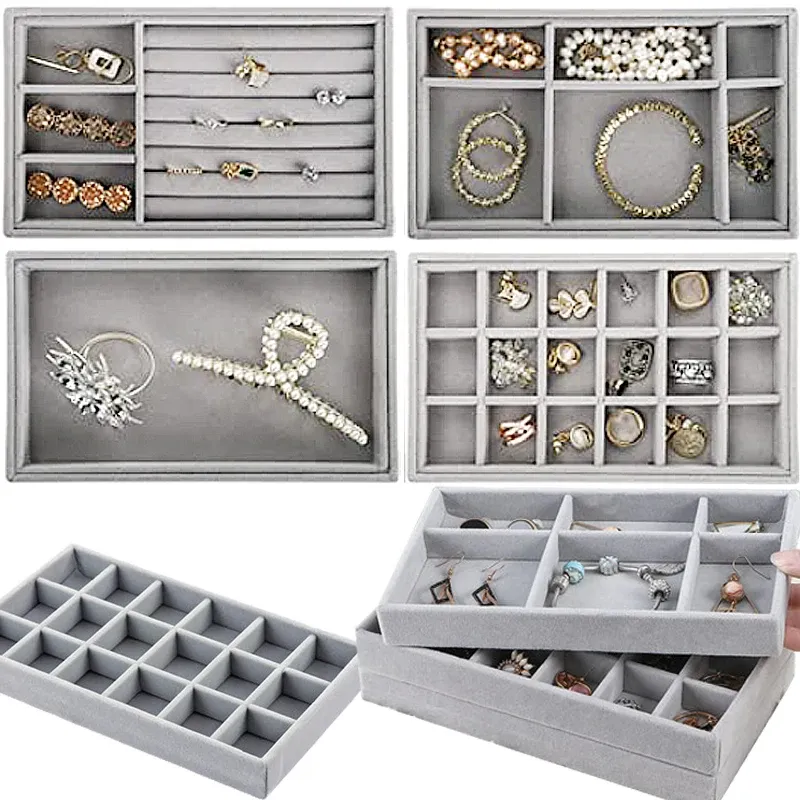 Organisateur de bijoux en velours, finitions soignées