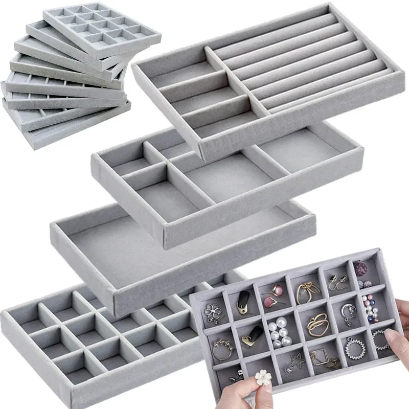 Organisateur de bijoux en velours, rangement de bijoux