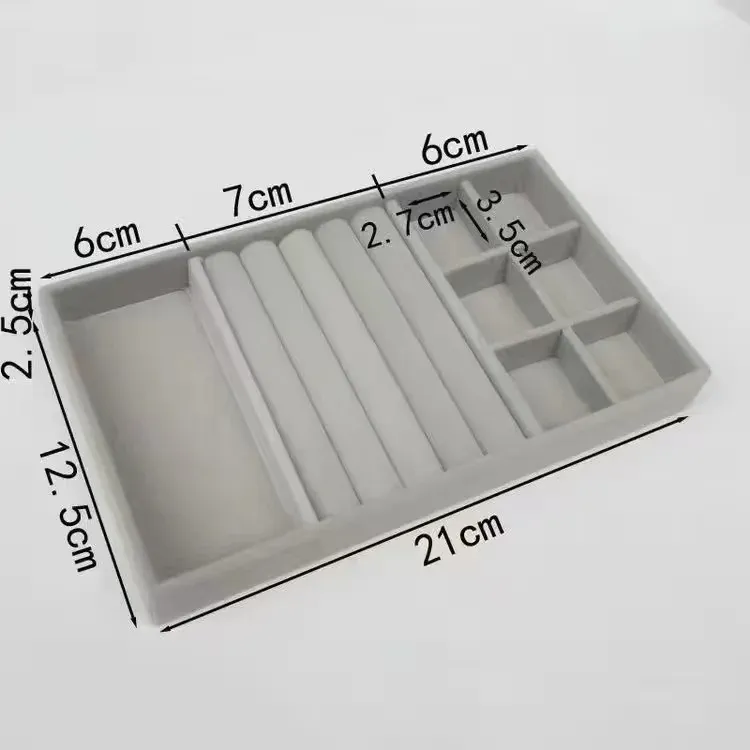 Nouvel organisateur de bijoux en velours, plateau de rangement avec présentoir pour bagues, bracelets et colliers, boîte de rangement et vitrine pour tiroir 12