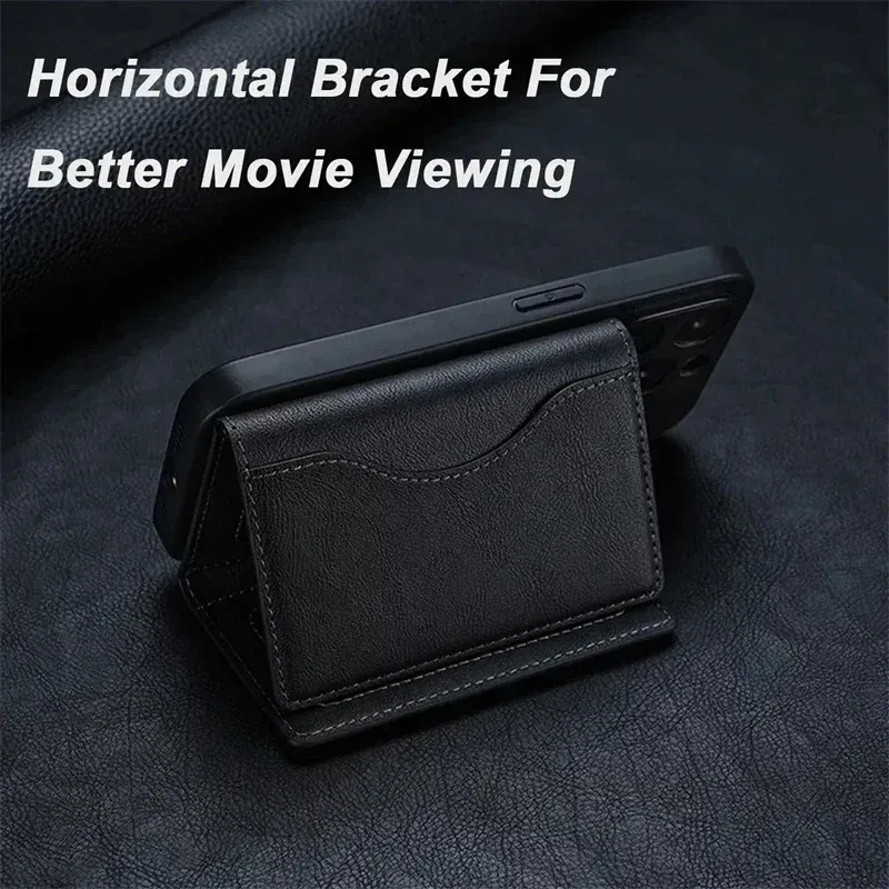 Portefeuille magnétique en cuir MagSafe pour iPhone 16, 15 et 14 Pro Max, porte-cartes avec étui de protection 4