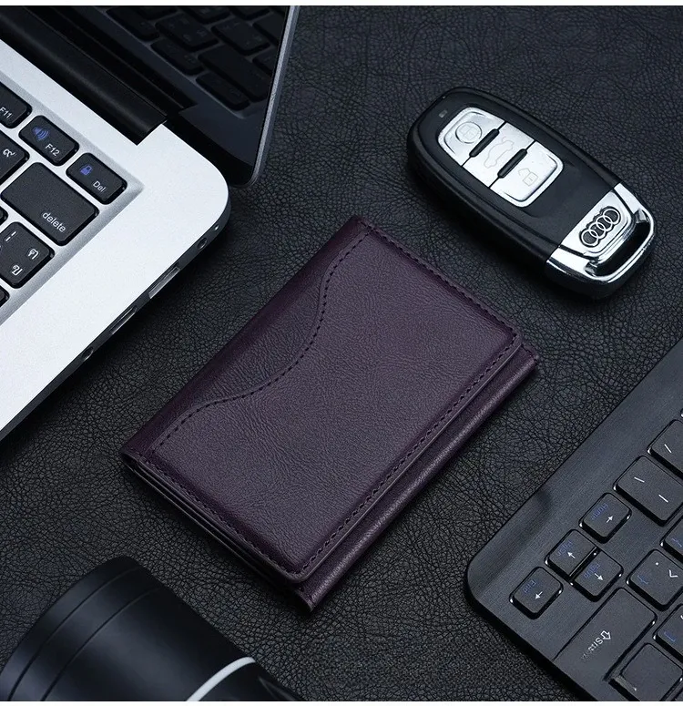 Portefeuille magnétique en cuir MagSafe pour iPhone 16, 15 et 14 Pro Max, porte-cartes avec étui de protection 8